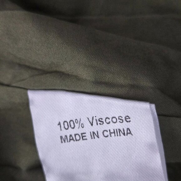 NWT | Olive Green Eyelet Embroidered Lace V-Neck Blouse Puff Sleeve | Medium - Picture 4 of 5